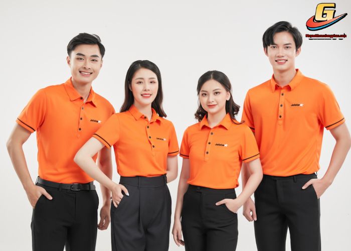 Áo thun đồng phục công ty đẹp màu cam