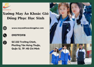 may áo khoác gió đồng phục học sinh
